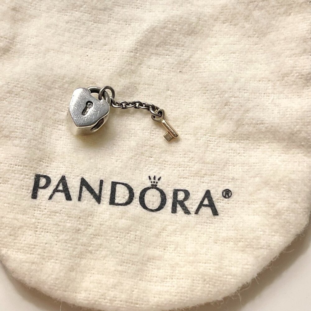 Retired Pandora “Key to My Heart” Charm – Sterling Silver & 14K Gold